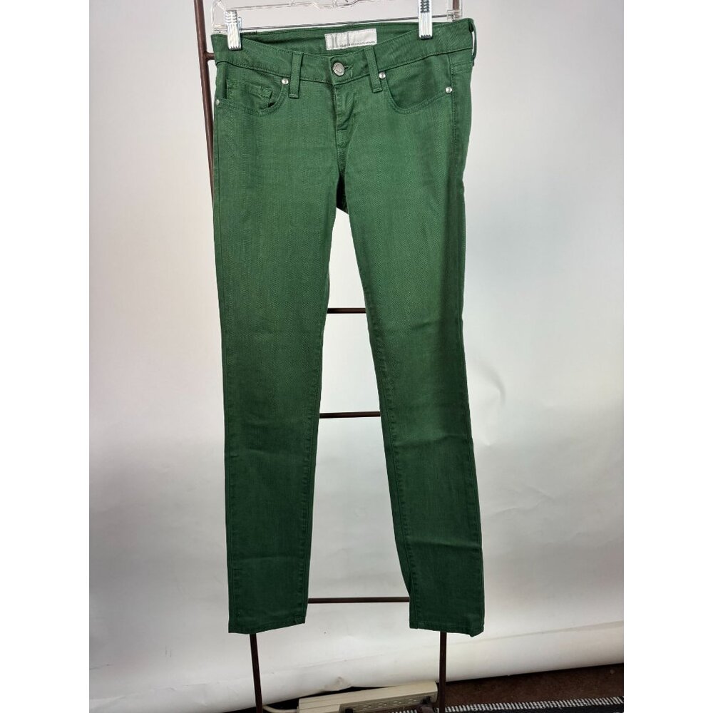 OCJ Premium Collegiate Baylor Green Skinny Jeans Womens Size 26 Lyocell Blend